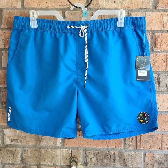 Maui & Sons Men's Texas Chill Vibes Pool Shorts Cobalt Size 2XL - Picture 13 of 13